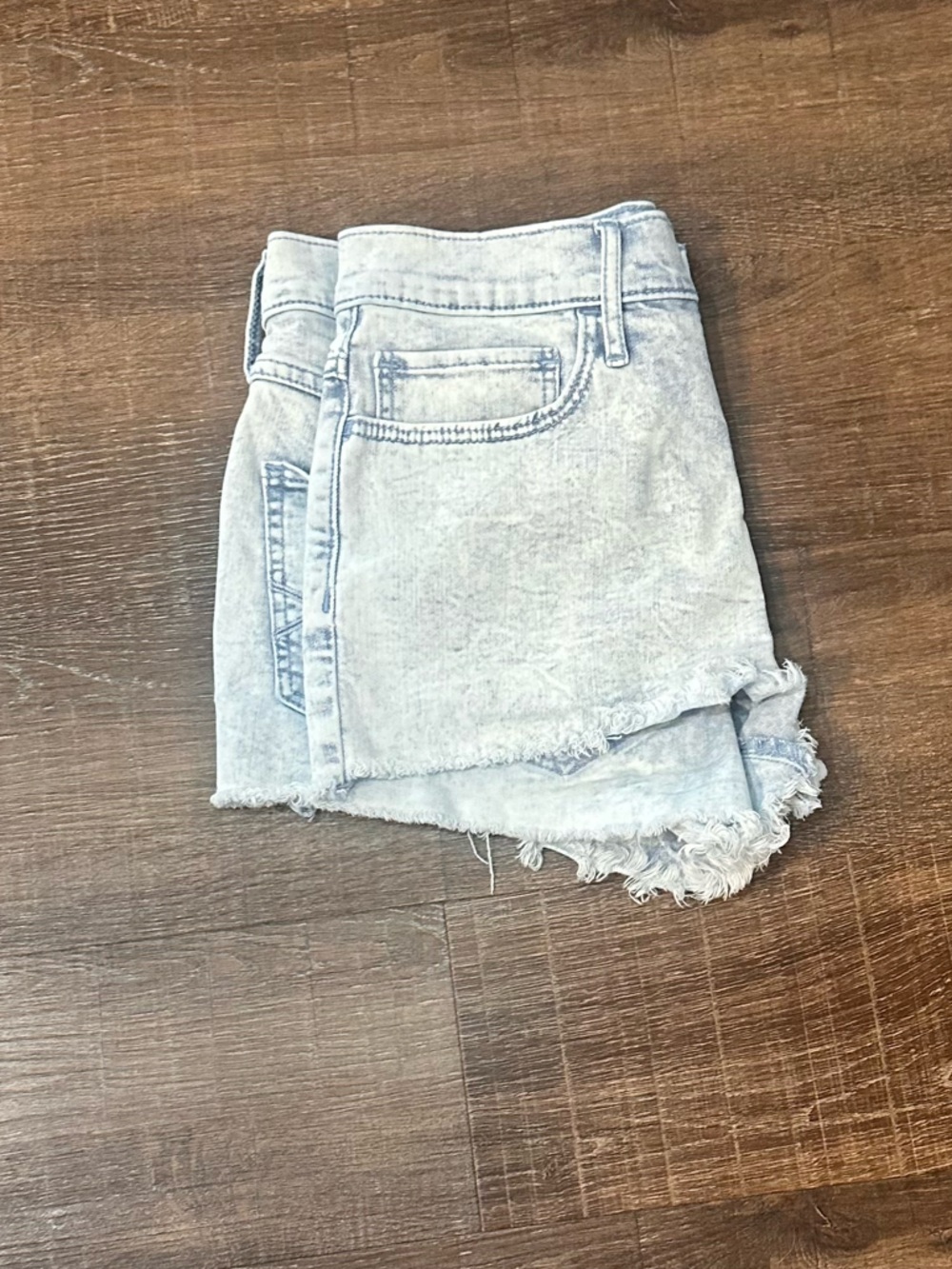 Abercrombie & Fitch Light Wash Button Front Denim High Waist Shorts Size 10 - Picture 4 of 5